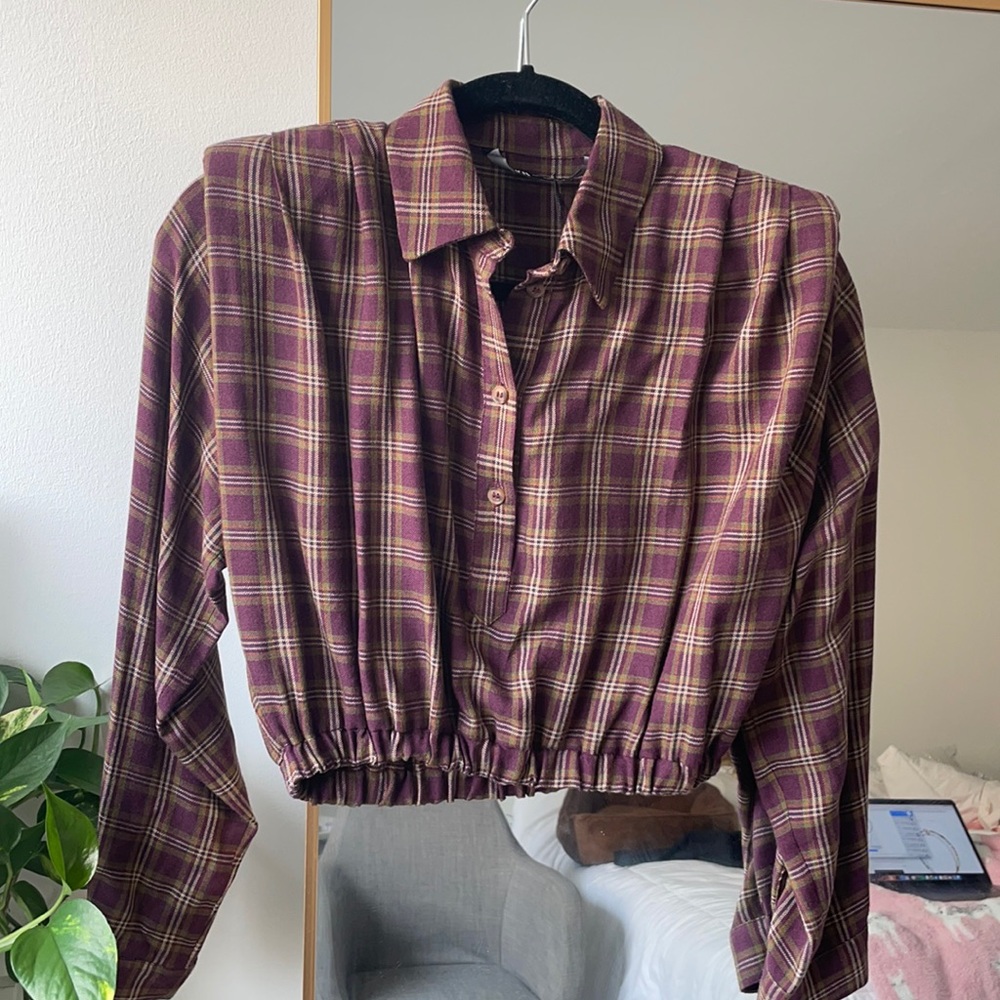 Zara Cropped Plaid atop